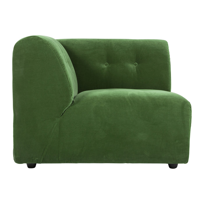 HKliving Vint Bank Element - Hoekstuk Links - Royal Velvet - Groen