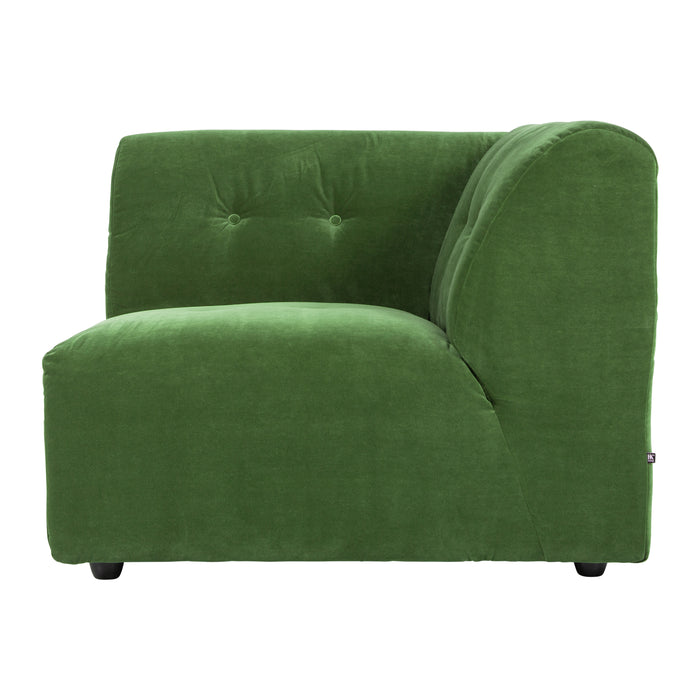 HKliving Vint Bank Element - Hoekstuk Rechts - Royal Velvet - Groen