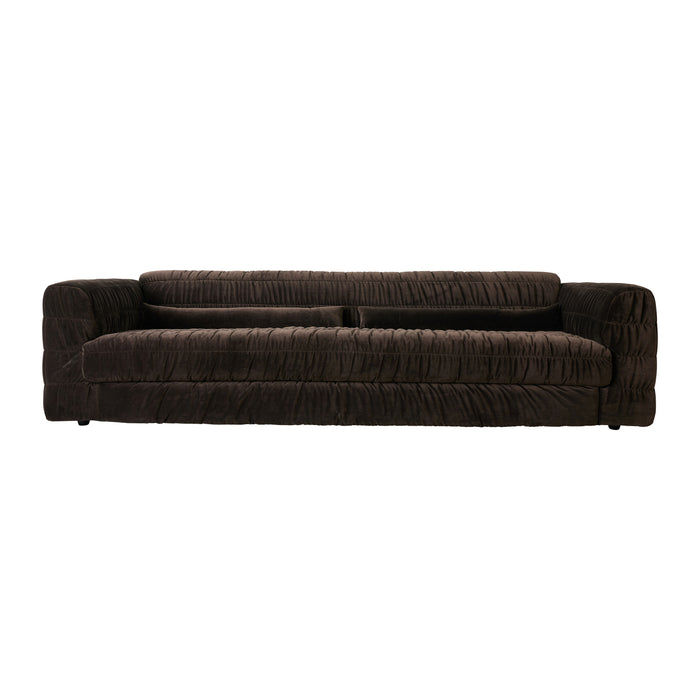 HKliving Club 4-zitsbank - Royal Velvet - Espresso