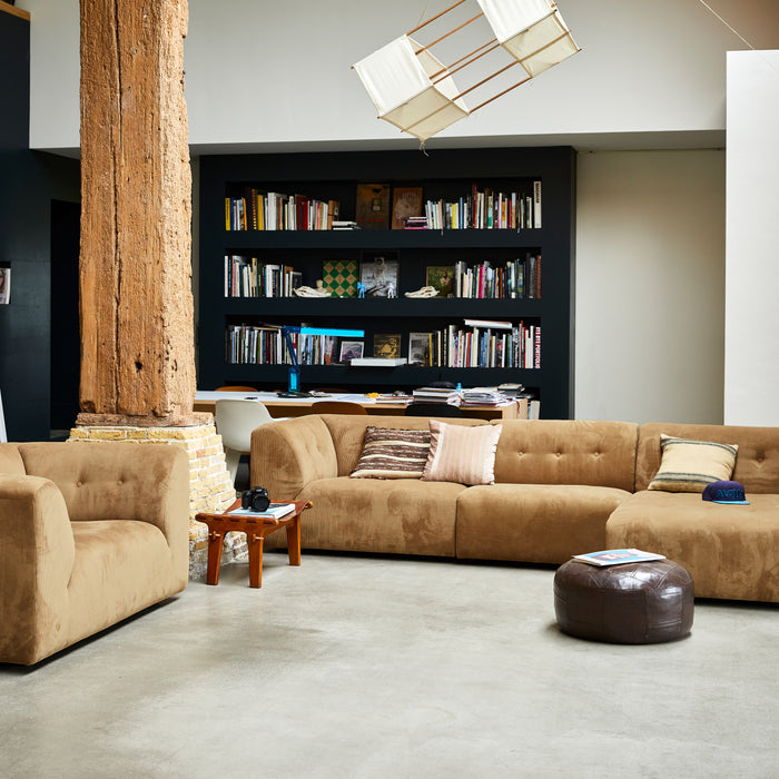 HKliving Vint Bank Element - Hocker - Corduroy Rib - Bruin