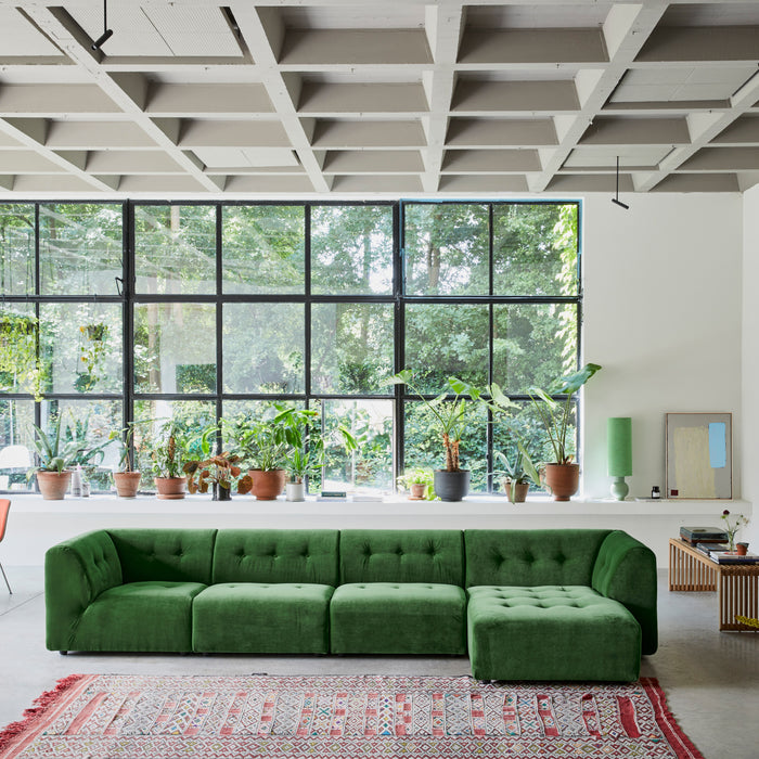 HKliving Vint Bank Element - Hoekstuk Links - Royal Velvet - Groen