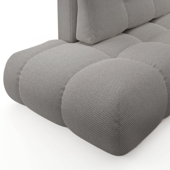 by fonQ Charme Hoekbank Rechts met Slaapfunctie - Chenille - Grijs