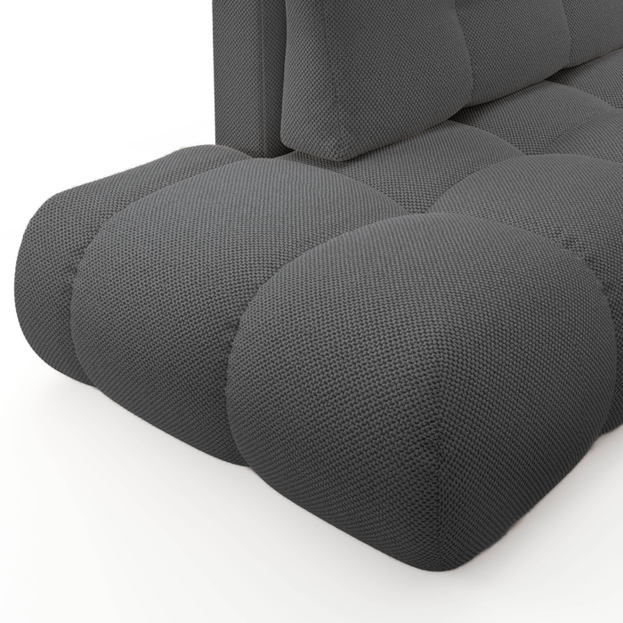 by fonQ Charme Hoekbank Rechts met Slaapfunctie - Weefstof - Antraciet