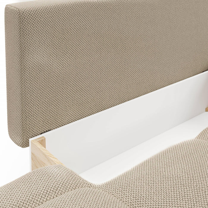 by fonQ Charme Hoekbank Rechts met Slaapfunctie - Chenille - Beige