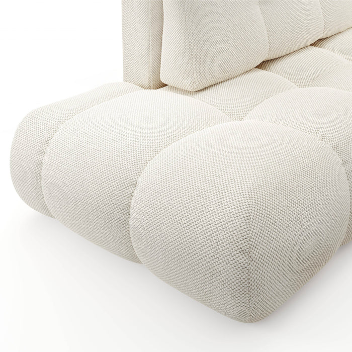 by fonQ Charme Hoekbank Rechts met Slaapfunctie - Weefstof - Ivoor