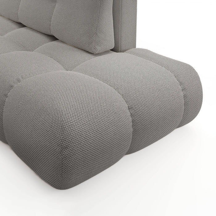 by fonQ Charme Hoekbank Links met Slaapfunctie - Weefstof - Grijs