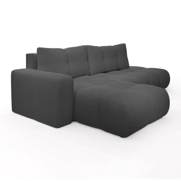 by fonQ Charme Hoekbank Links met Slaapfunctie - Weefstof - Antraciet