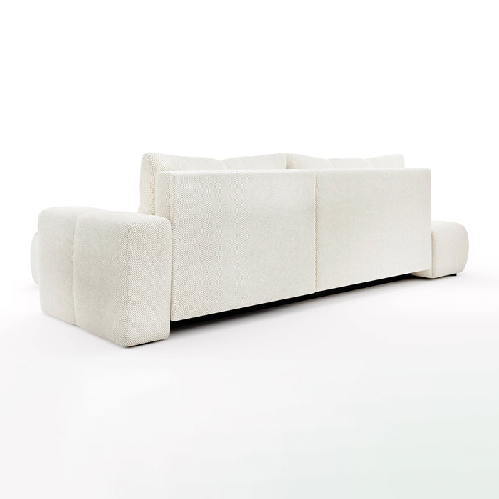 by fonQ Charme Hoekbank Rechts met Slaapfunctie - Weefstof - Ivoor