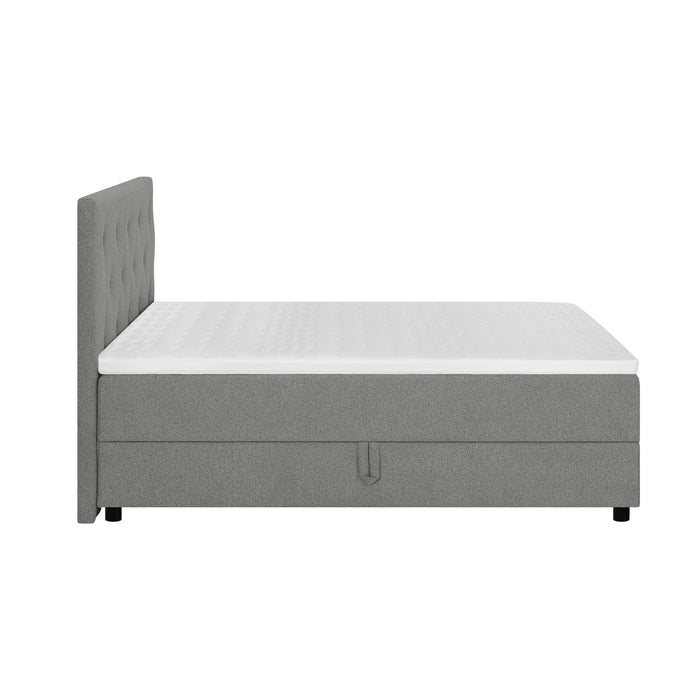 by fonQ Stilo Boxspring met Opbergruimte en Hoofdbord - 180 x 200 cm - Grijs