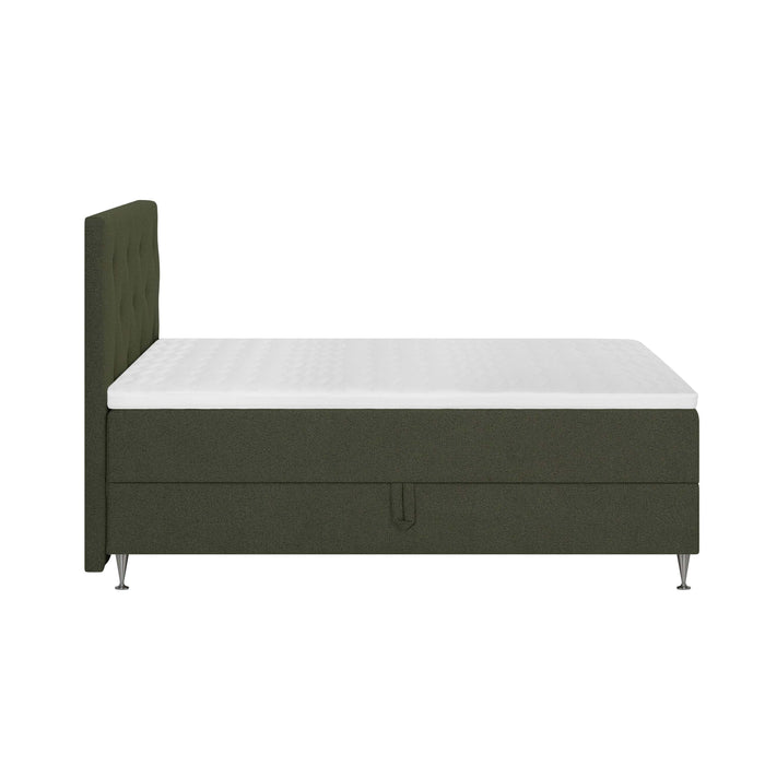 by fonQ Nubo Boxspring met Opbergruimte en Hoofdbord - 160 x 200 cm - Mosgroen