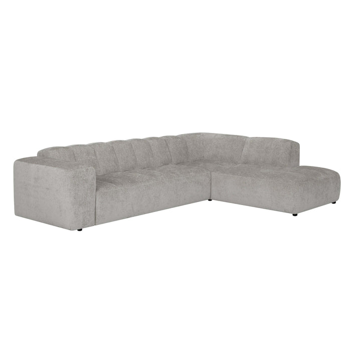 by fonQ Plume 3-zits Hoekbank Rechts - Chenille - Grijs
