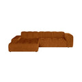 by fonQ Plume 3-zits Hoekbank met Chaise Longue XL Links - Chenille - Terra