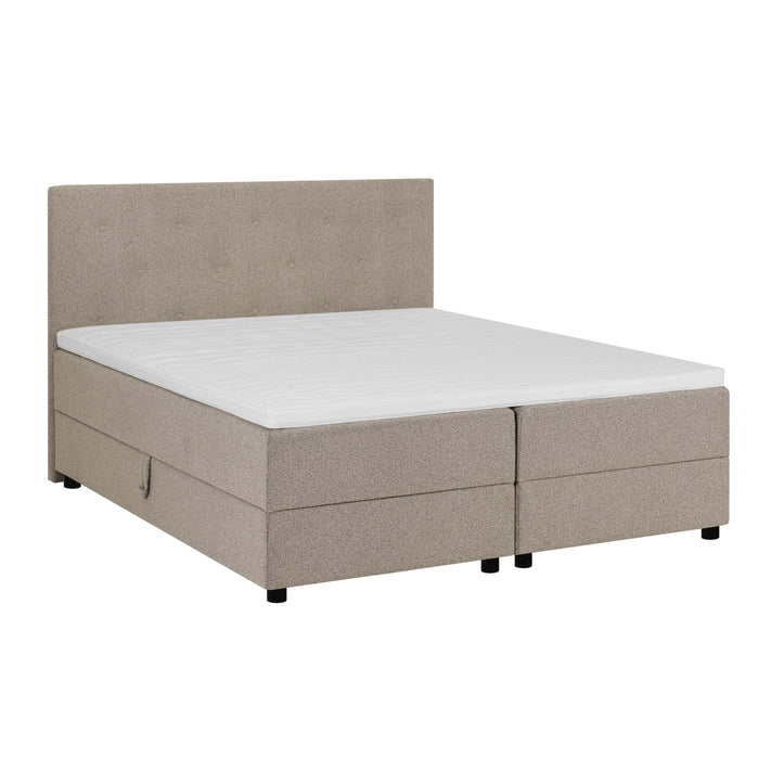 by fonQ Stilo Boxspring met Opbergruimte en Hoofdbord - 180 x 200 cm - Beige