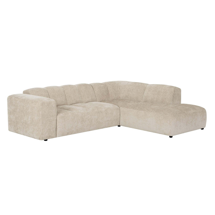 by fonQ Plume 2,5-zits Hoekbank Rechts - Chenille - Beige