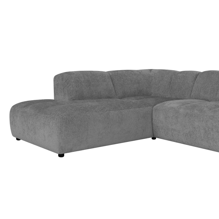 by fonQ Plume 3-zits Hoekbank Links - Chenille - Antraciet