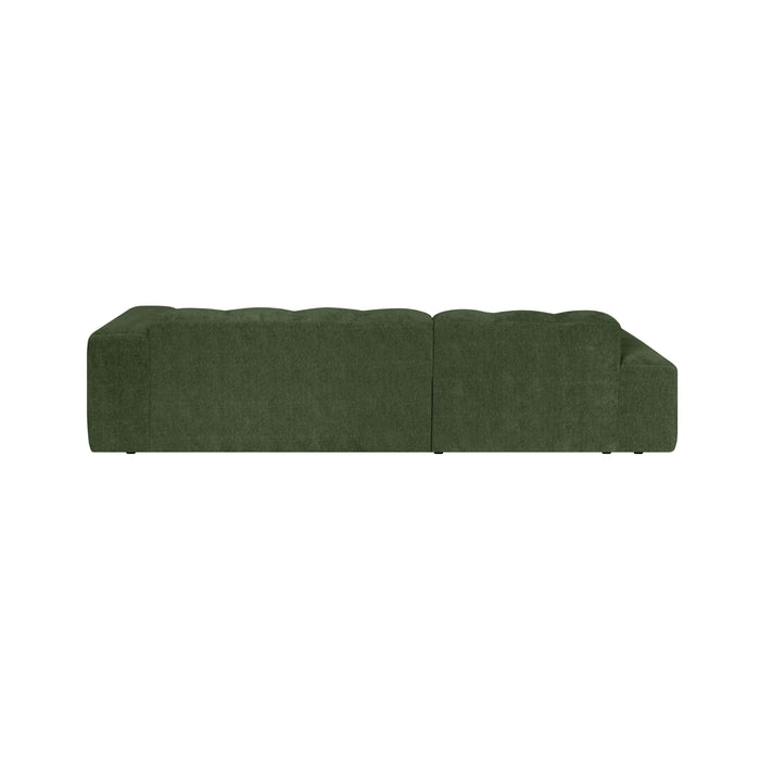 by fonQ Plume 3-zits Hoekbank met Chaise Longue XL Links - Chenille - Groen