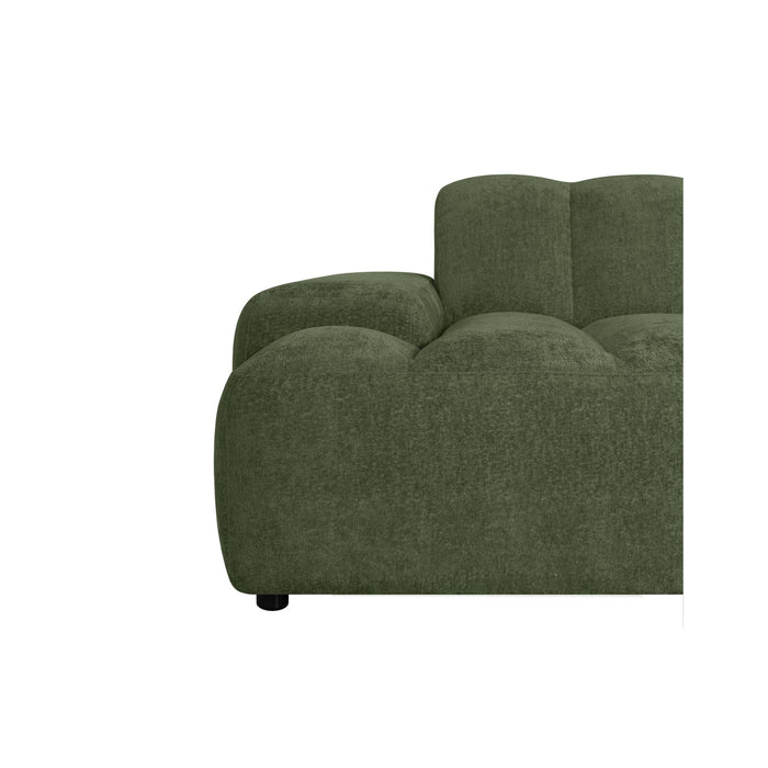 by fonQ Plume 3-zits Hoekbank met Chaise Longue XL Links - Chenille - Groen