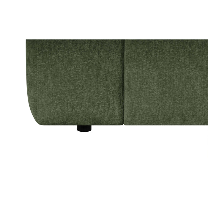 by fonQ Plume 3-zits Hoekbank met Chaise Longue XL Links - Chenille - Groen