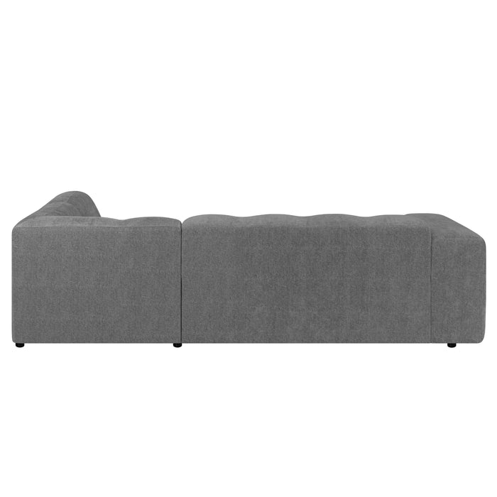 by fonQ Plume 2,5-zits Hoekbank Rechts - Chenille - Antraciet
