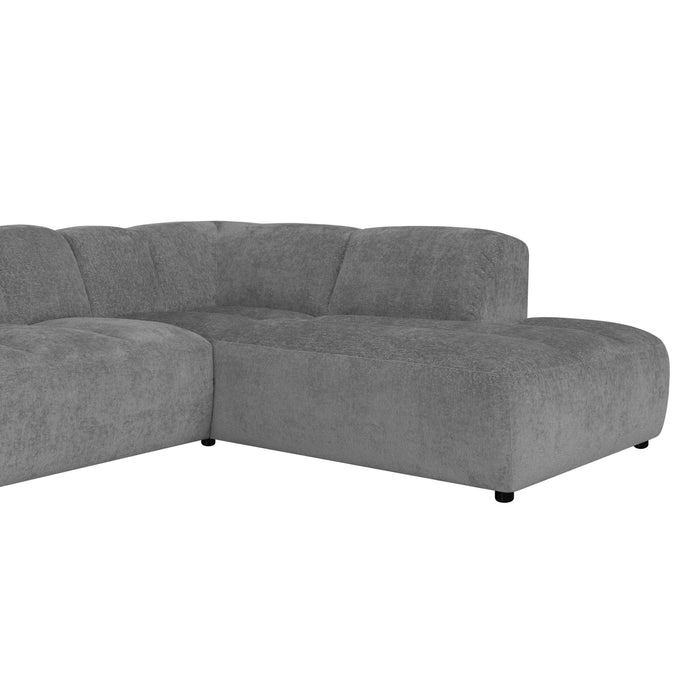 by fonQ Plume 2,5-zits Hoekbank Rechts - Chenille - Antraciet