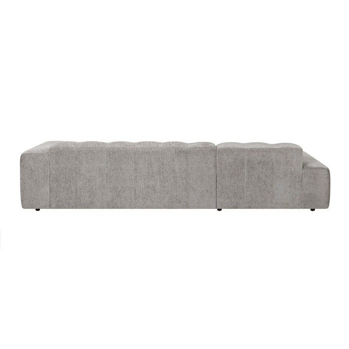 by fonQ Plume 4-zits Hoekbank met Chaise Longue XL Links  - Chenille - Grijs