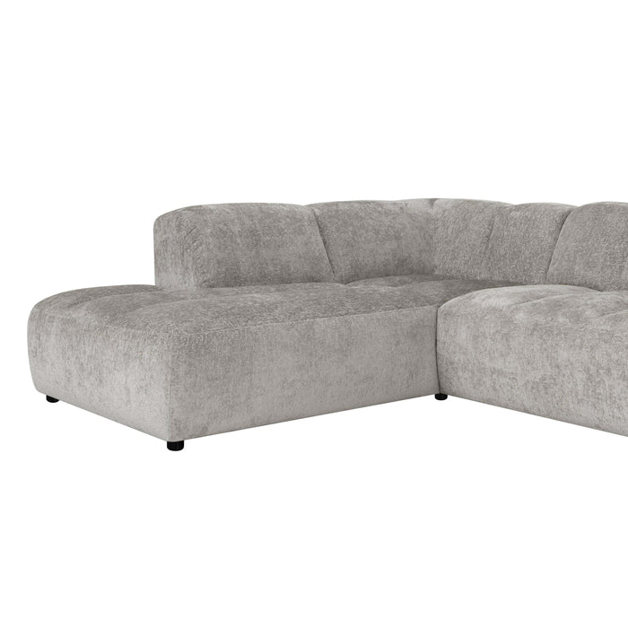 by fonQ Plume 3-zits Hoekbank Links - Chenille - Grijs