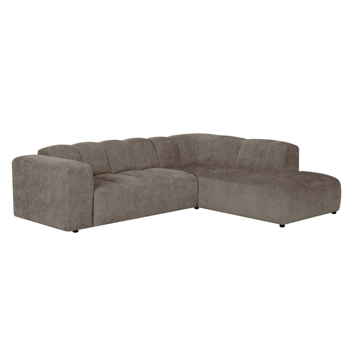 by fonQ Plume 2,5-zits Hoekbank Rechts - Chenille - Mocca