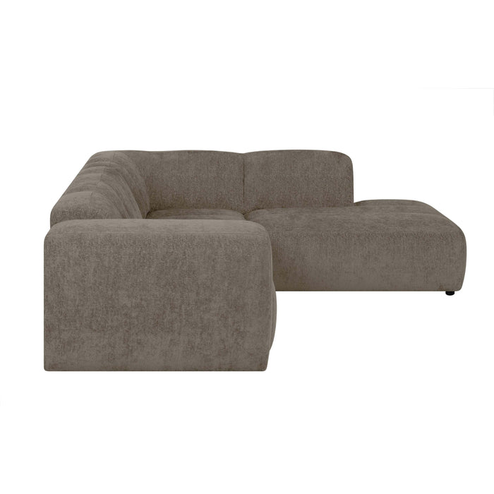 by fonQ Plume 2,5-zits Hoekbank Rechts - Chenille - Mocca