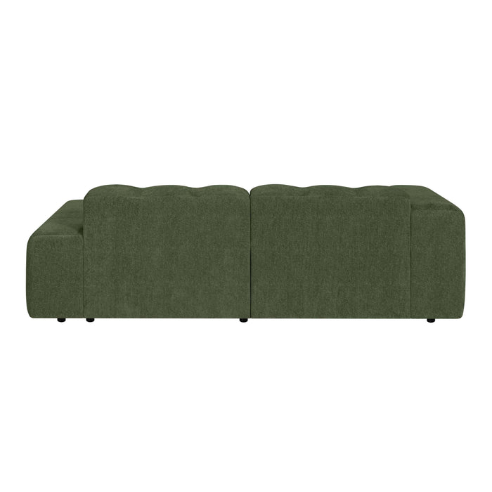 by fonQ Plume 2,5-zits Hoekbank met Chaise Longue XL Rechts - Chenille - Groen