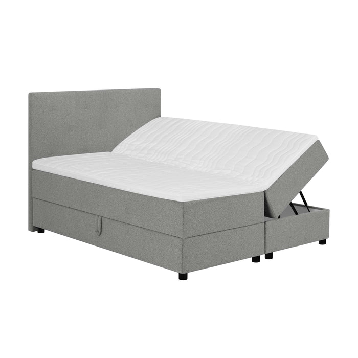 by fonQ Stilo Boxspring met Opbergruimte en Hoofdbord - 160 x 200 cm - Grijs