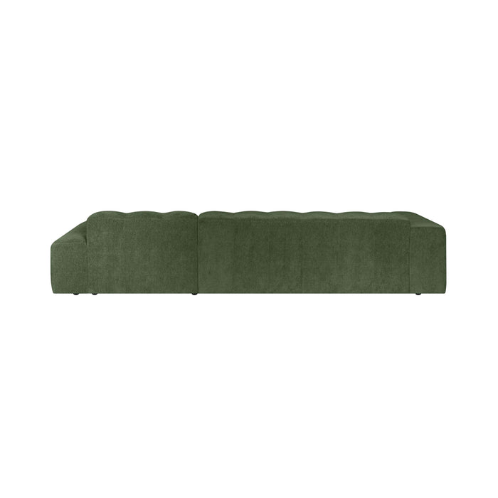 by fonQ Plume 4-zits Hoekbank met Chaise Longue Rechts - Chenille - Groen