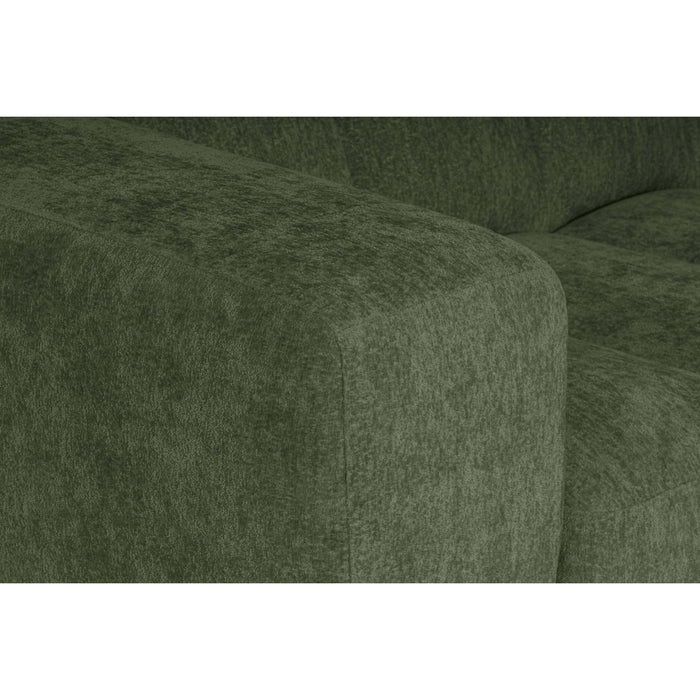 by fonQ Plume 3-zits Hoekbank met Chaise Longue XL Rechts - Chenille - Groen