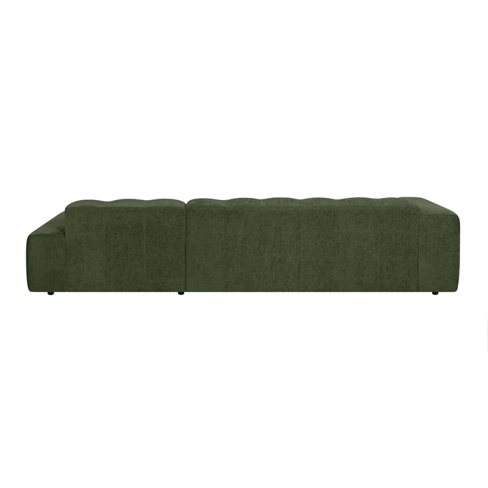 by fonQ Plume 4-zits Hoekbank met Chaise Longue XL Rechts - Chenille - Groen