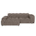 by fonQ Plume 2,5-zits Hoekbank met Chaise Longue Links - Chenille - Mocca