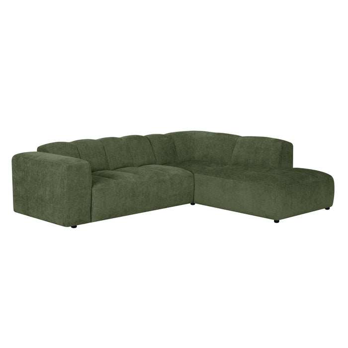 by fonQ Plume 2,5-zits Hoekbank Rechts - Chenille - Groen