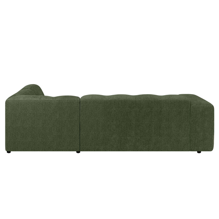 by fonQ Plume 2,5-zits Hoekbank Rechts - Chenille - Groen