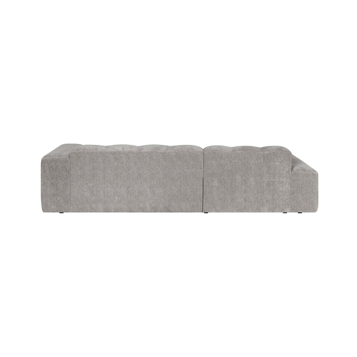 by fonQ Plume 3-zits Hoekbank met Chaise Longue XL Links - Chenille - Grijs