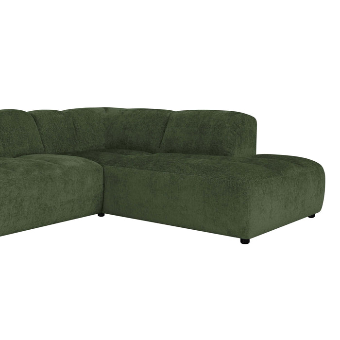 by fonQ Plume 2,5-zits Hoekbank Rechts - Chenille - Groen