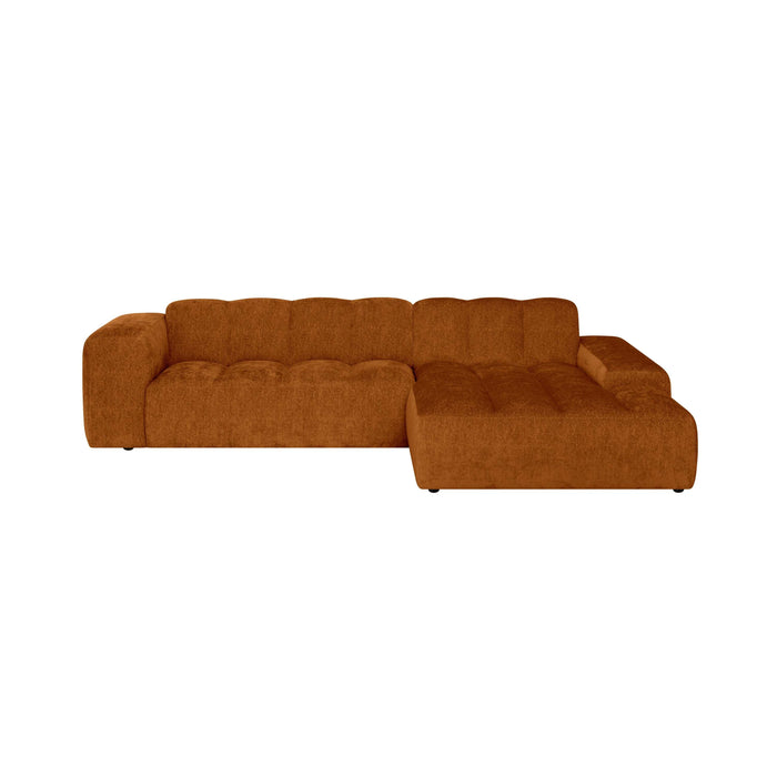 by fonQ Plume 3-zits Hoekbank met Chaise Longue XL Rechts - Chenille - Terra