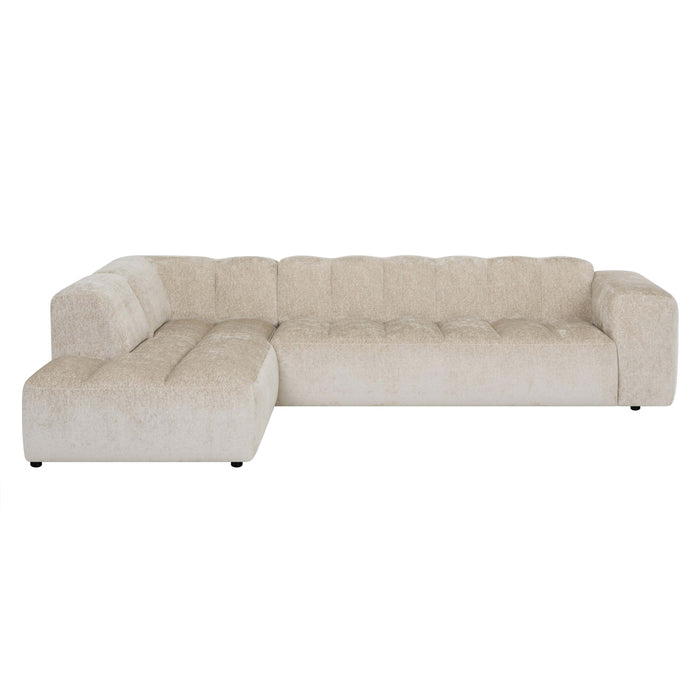 by fonQ Plume 3-zits Hoekbank Links - Chenille - Beige