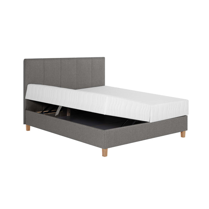 by fonQ Fjora Boxspring met Opbergruimte 140 x 200 cm - Steengrijs