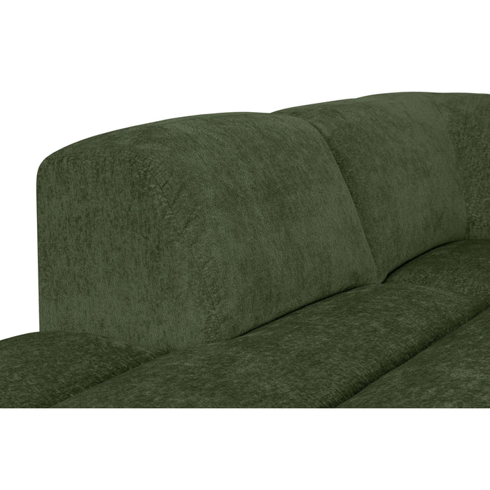 by fonQ Plume 2,5-zits Hoekbank Links - Chenille - Groen
