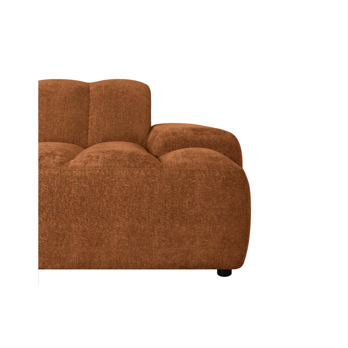 by fonQ Plume 2,5-zits Hoekbank met Chaise Longue Rechts - Chenille - Terra