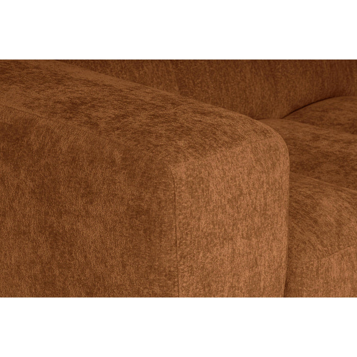 by fonQ Plume 2,5-zits Hoekbank met Chaise Longue Rechts - Chenille - Terra