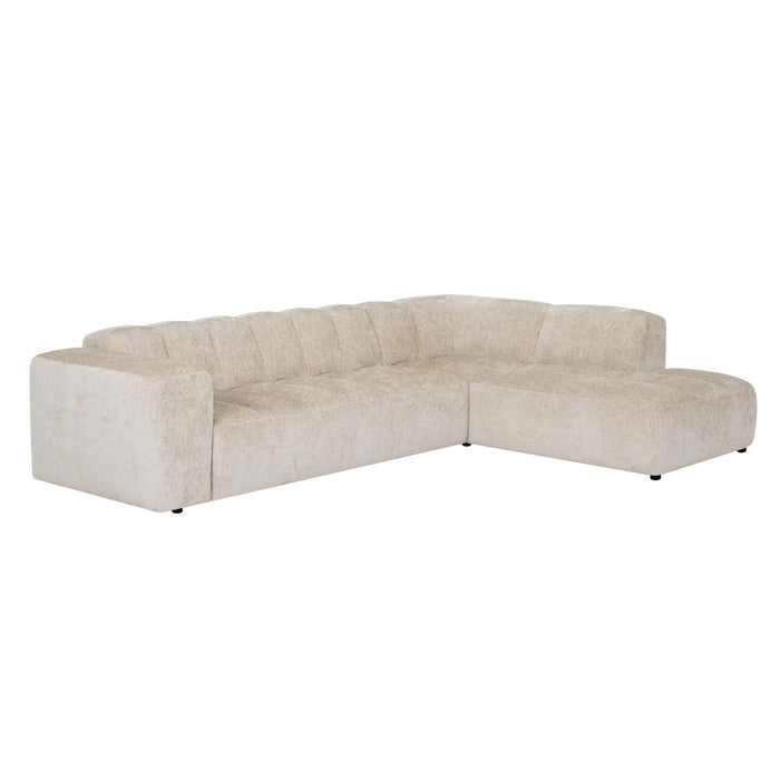 by fonQ Plume 3-zits Hoekbank Rechts - Chenille - Beige
