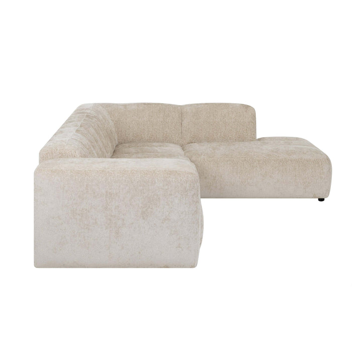 by fonQ Plume 3-zits Hoekbank Rechts - Chenille - Beige