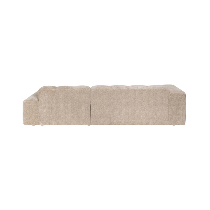 by fonQ Plume 3-zits Hoekbank met Chaise Longue XL Rechts - Chenille - Beige