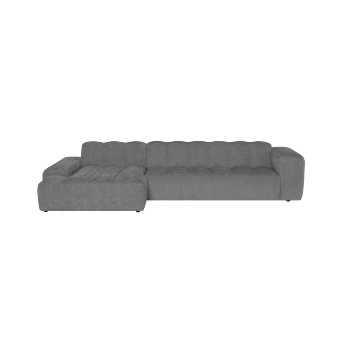 by fonQ Plume 4-zits Hoekbank met Chaise Longue Links - Chenille - Antraciet