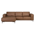 by fonQ Dune Hoekbank met Chaise Longue - Links - Kunstleer - Cognac