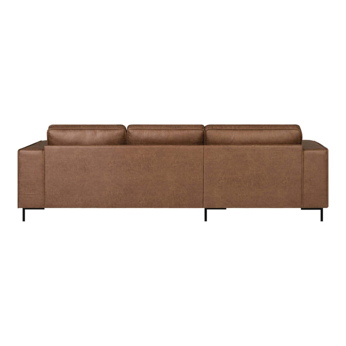 by fonQ Dune Hoekbank met Chaise Longue - Links - Kunstleer - Cognac